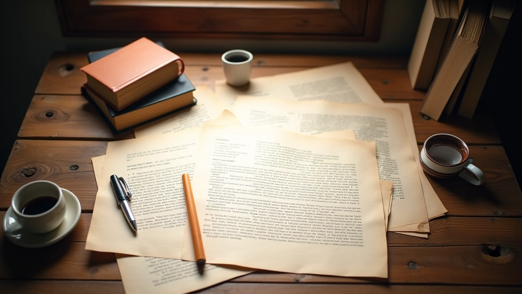 Tavolo di ricerca con documenti storici e libri su Bologna sparsi insieme a una tazza di caffè
