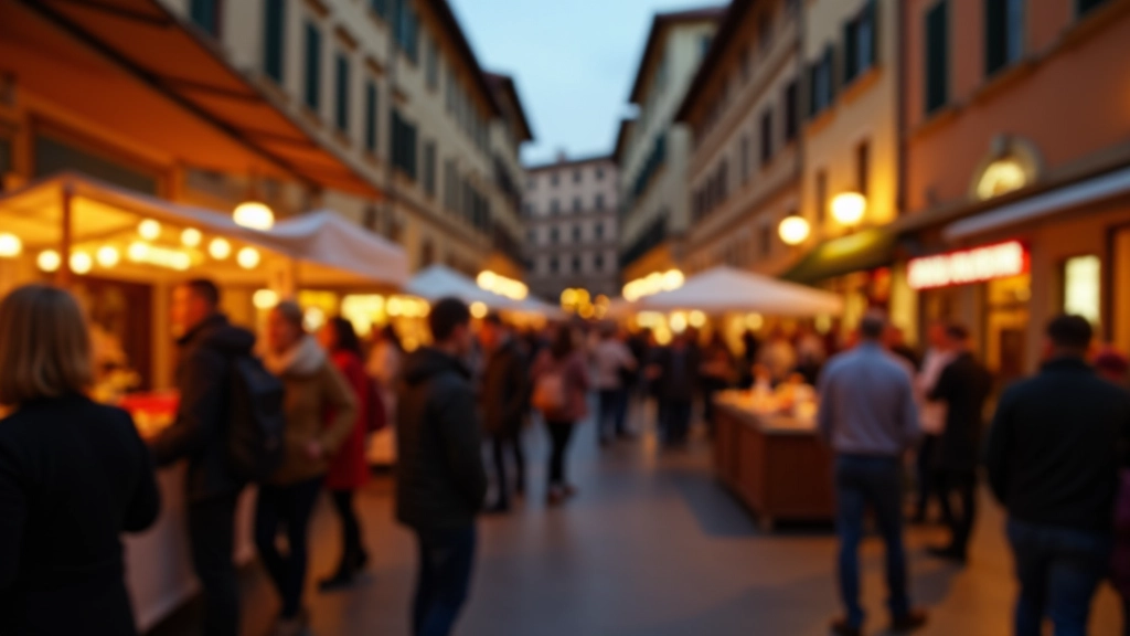 Evento comunitario in una piazza bolognese con tavoli, cibo e persone che socializzano